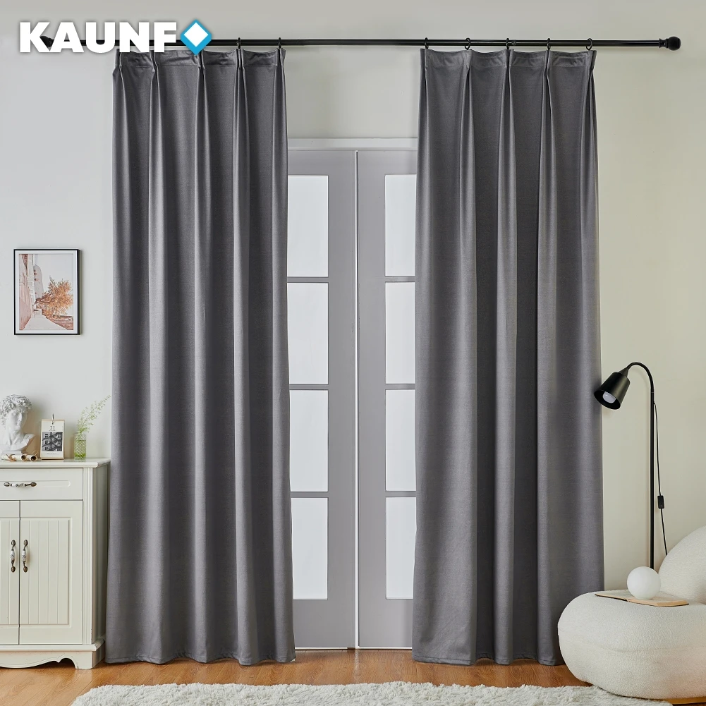 KAUNFO Modern Style Solid Color Blackout Curtain Window Curtain for Living Room Bedroom Home Decor 1PC