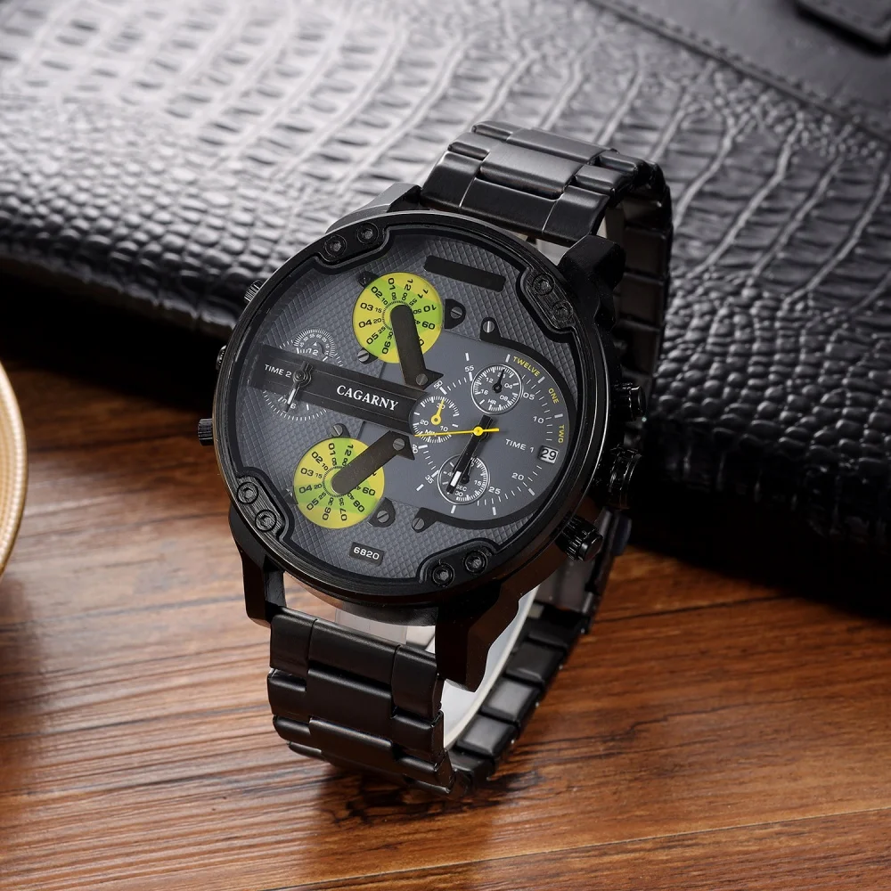 

Часы высокого качества, мужские роскошные часы из нержавеющей стали с большим циферблатом, кварцевые наручные часы, мужские часы Relogio Masculino, Прямая доставка