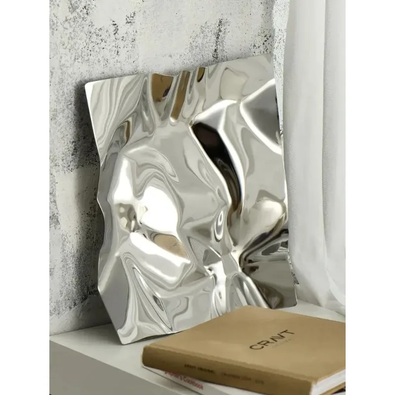 Stainless Steel Tray Silver Storage Plate Wave Shape Gold Entrance Key Container Nordic Snack Dish Decorative trays Home Accesso