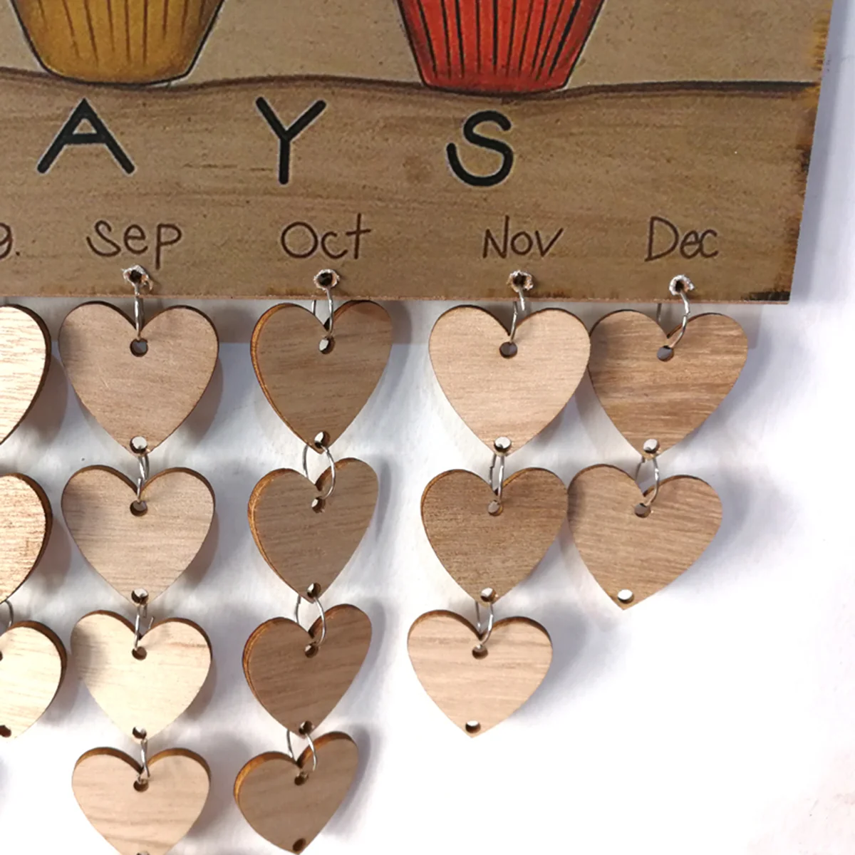 Heart-shaped Work Decorate Calendar Decoration Bamboo Family Wall Hanging Wooden Board