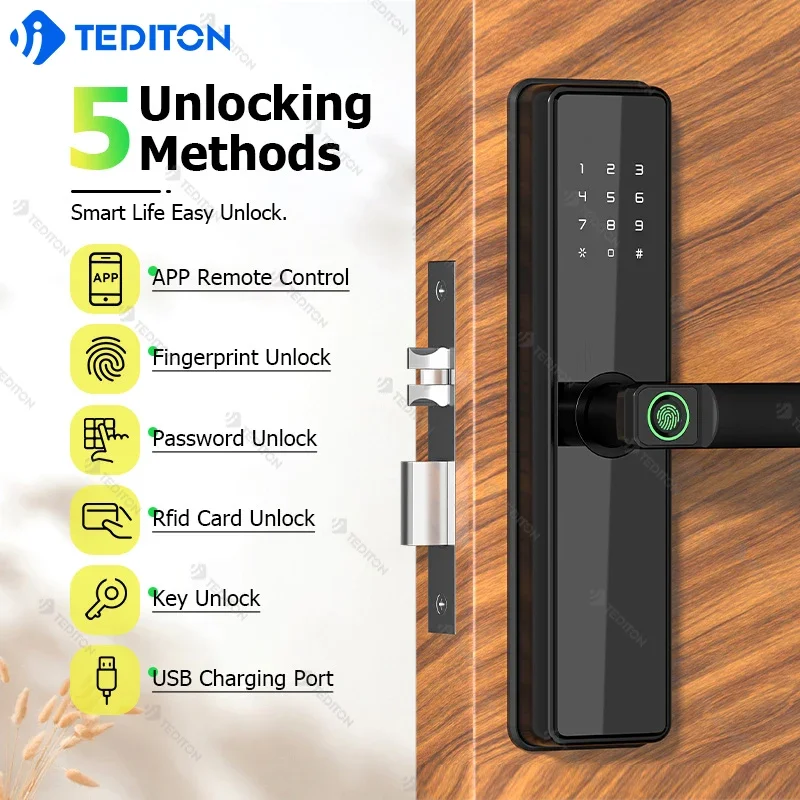 Fechadura Digital Code password biometric fingerprint smart lock tt biometric code fingerprint app smart door locks