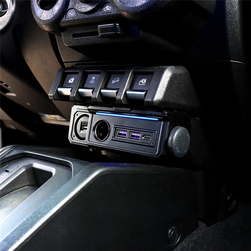 

Полностью двойное автомобильное зарядное устройство USB и зарядные порты Type-C, адаптер питания для Suzuki Jimny JB64 Sierra JB74W 2019-2023 с левым рулем