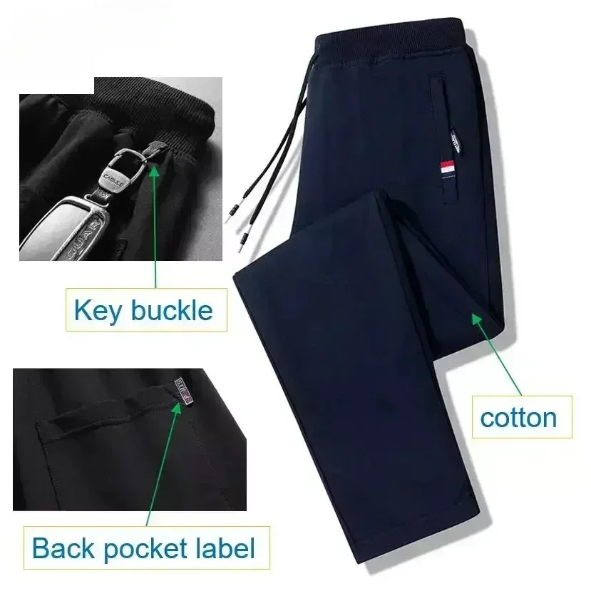 Spring Pants Men Fitness Sportswear Tracksuit Elastic Waist Sweatpants Cotton Trousers Loose Gyms Jogger Track Pants Mens M- 8XL - Image 3