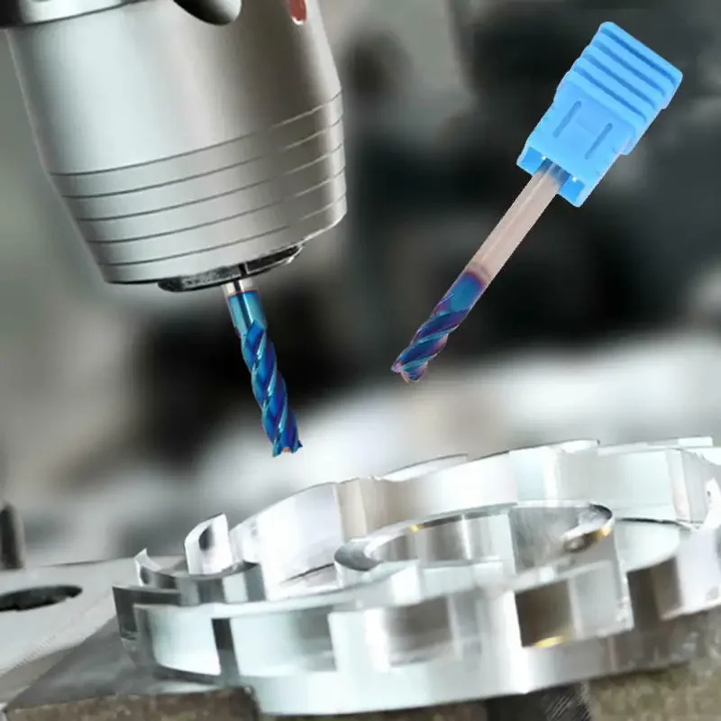 

Carbide End Mill Cutter End For Stainless Steel HRC65 Mill Milling Replacement Blue CNC Machine Tools Accessory