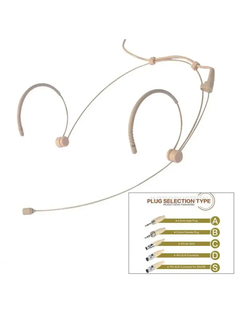 AliExpress TOOPRE Mic Double Earhook Headset Mic Headset Mic Headworn Headworn Microphone XLR Plug Double Earhook For Shure Headset Mic Latest