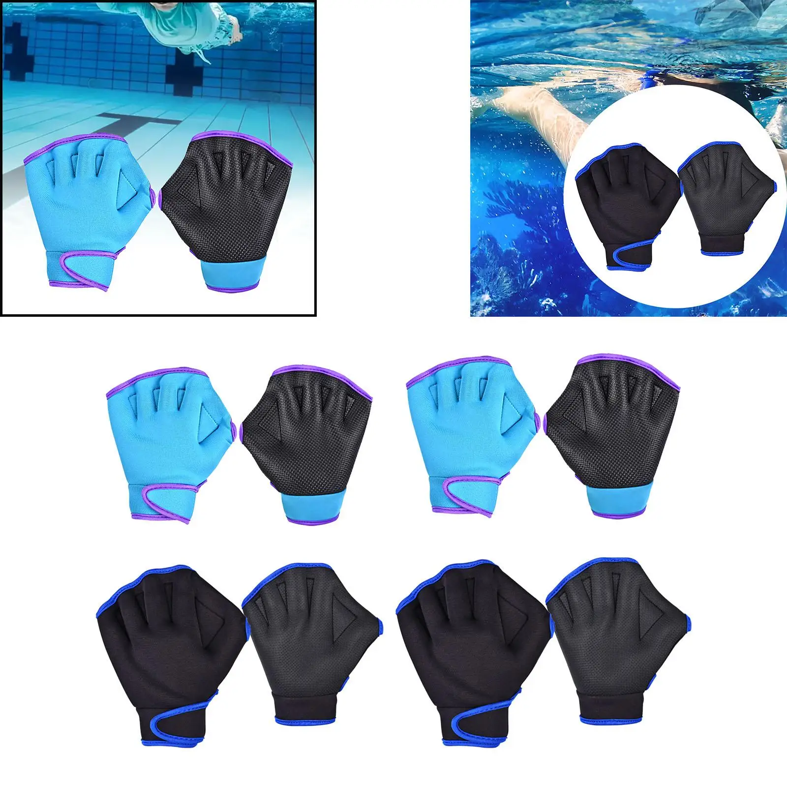 1 Pair Swimming Hand Paddles Gloves Lap Swimming Gears Training Aid for Surfing Diving Training Fitness Water Aerobics Beginners