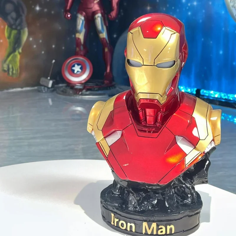 

Фигурка Marvel Hero Iron Man Бюст Статуя из смолы Коллекция Модель Украшение комнаты Художественная скульптура Ремесла Украшения Игрушки Подарки