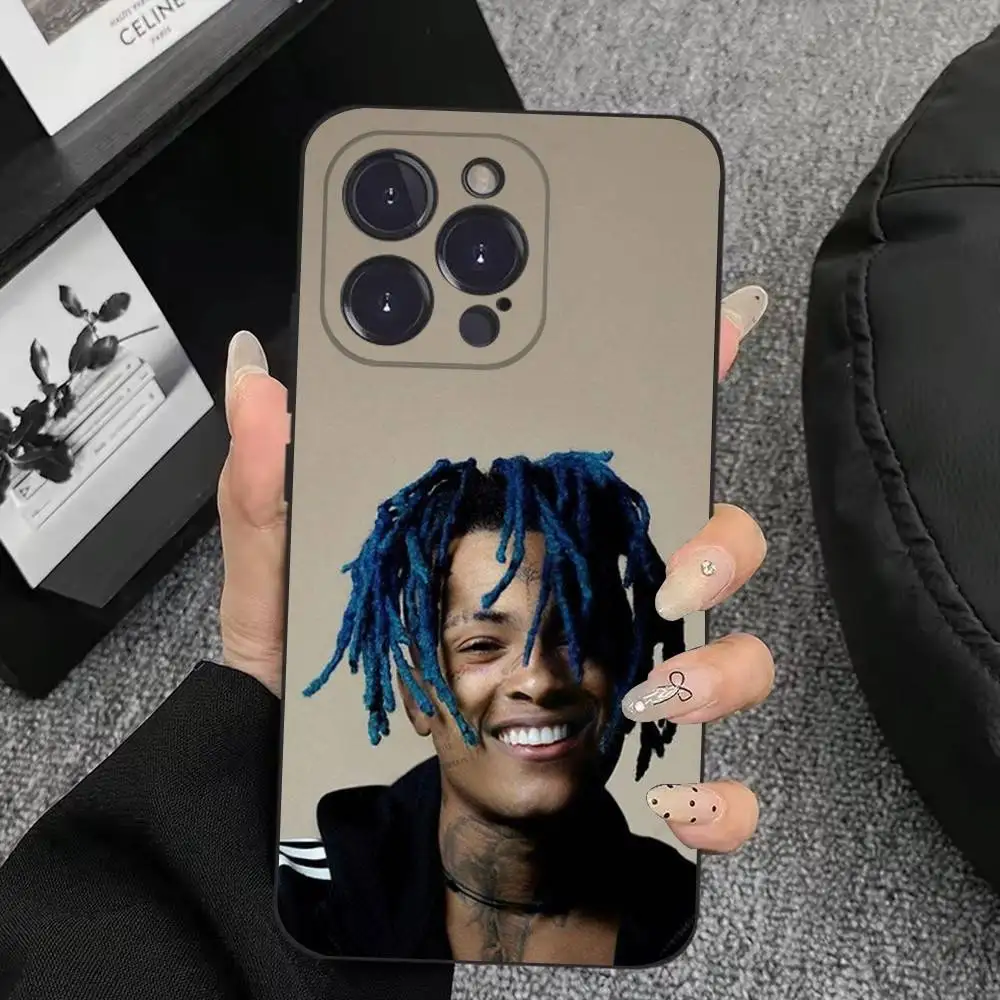 เคสโทรศัพท์ลายแร็ปเปอร์ X-XXXTentacionS สำหรับ iPhone 17,16,15,14,13,12,11,Plus,Pro Max,XS,X,XR,SE,Mini,8,7  วัสดุซิลิโคนนิ่ม สีดำ