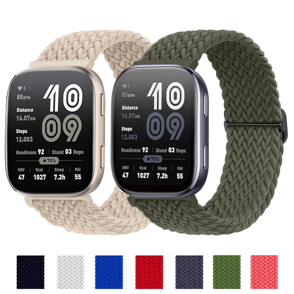 20mm 22mm Watch Strap for Amazfit bip 6/5/Balance/GTS 4 mini/2/2e/3/GTR 4/2/3/Pro braided correa bracelet amazfit active 2 Band