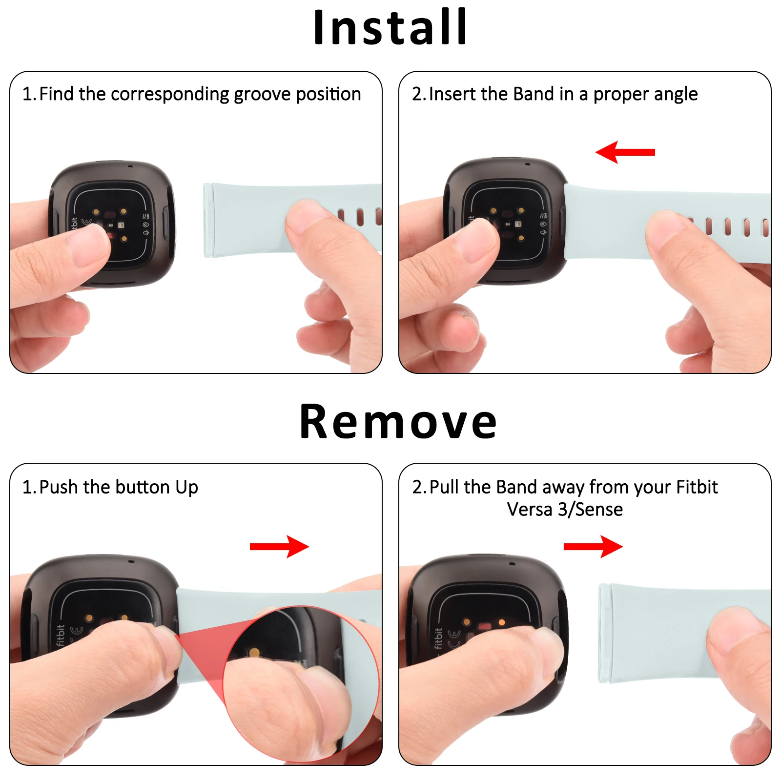 لون جديد لينة حزام من البولي يوريثان ل Fitbit العكس 3 4 الفرقة حزام الساعات استبدال ل Fitbit تحسس/الإحساس 2 سوار معصمه التبعي