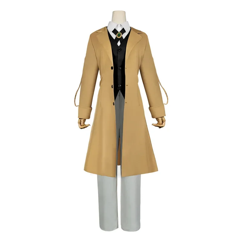 Bungou-Stray Dogs Anime Cosplay Costume, Dazai Osamu, Tralike GlaShirt, Collier et Pantalon, Perruque Complète Trempée, Tenue d'Halloween, Py Play