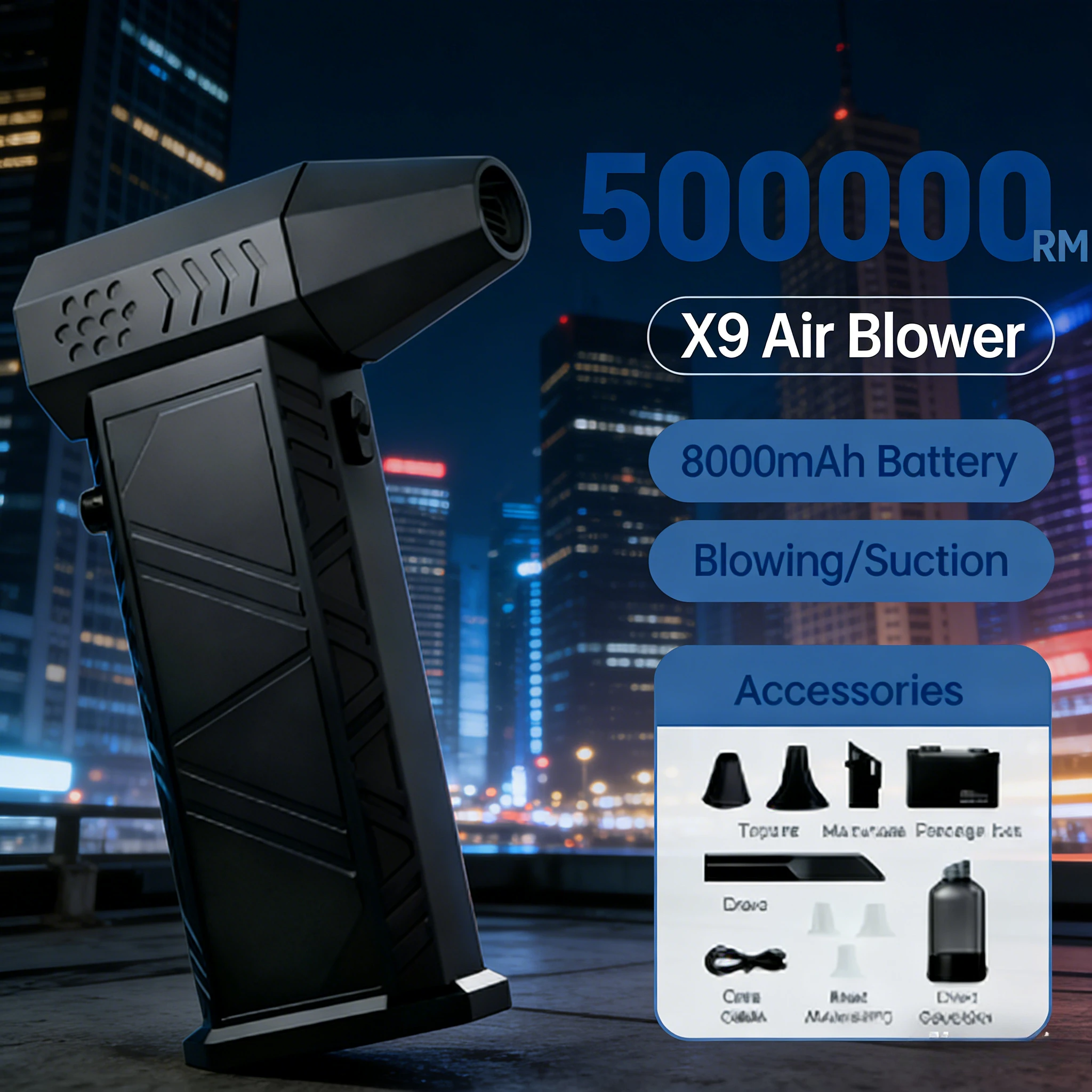 

Беспроводной пылесос-воздуходувка X9, 500000 об/мин | Высокоскоростной турбовентилятор с сжатым воздухом