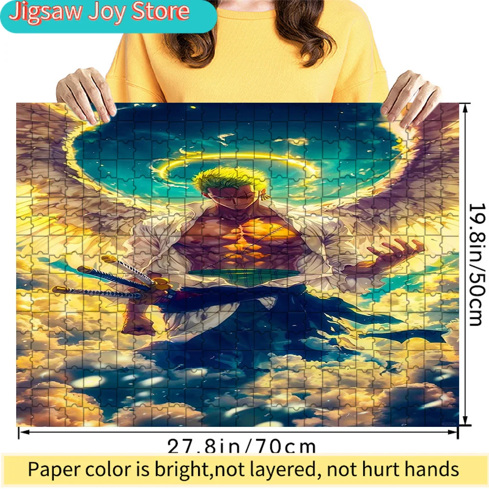 

Бумажный пазл One Piece Roronoa Zoro Angelic Warrior, динамичный аниме-пазл с изображением мечника, высококачественная печать