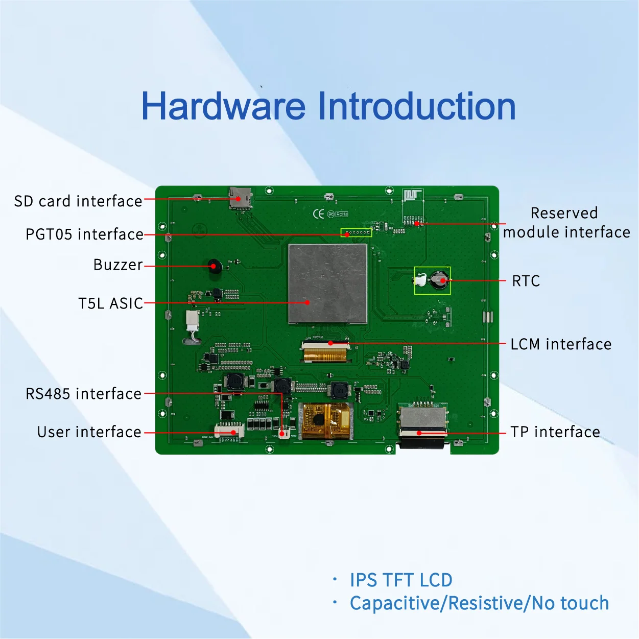 10.4 Inch 1024*768 Pixels Resolution 16.7M Colors HMI IPS TFT LCD Display Screen Lcd Modules Touch Panel DMG10768S104_03W