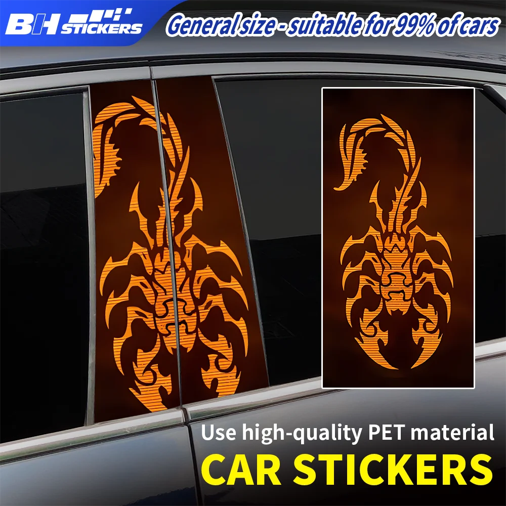 

Aggressive Scorpion Car Sticker B-Pillar Tribal Totem Decal Waterproof Vinyl Mechanical Animal Auto Body Decoration Accessories
