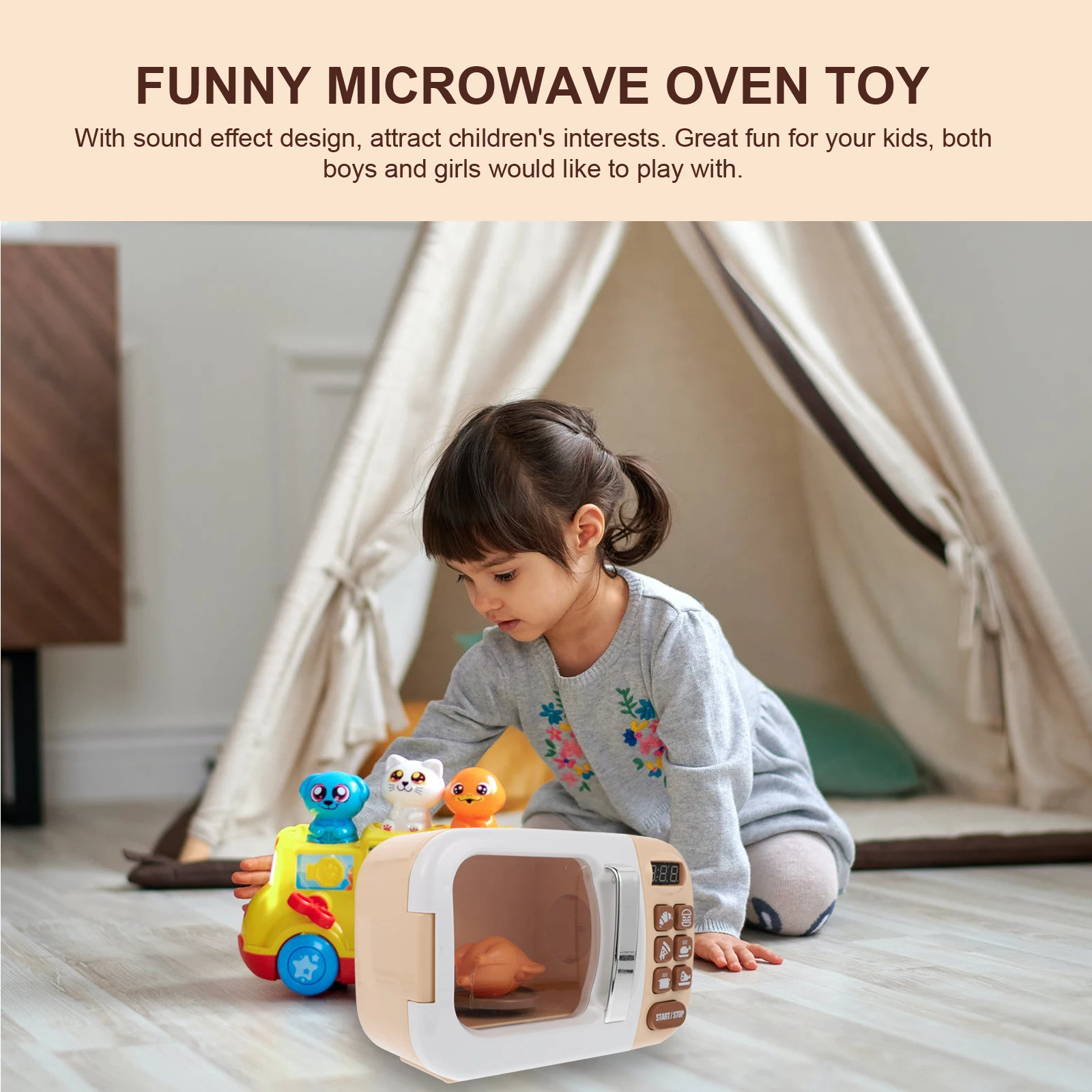 

1PC Colorful Microwave Oven Toy for Kids Mini Playhouse Decoration Creative Simulated Kitchen Accessory