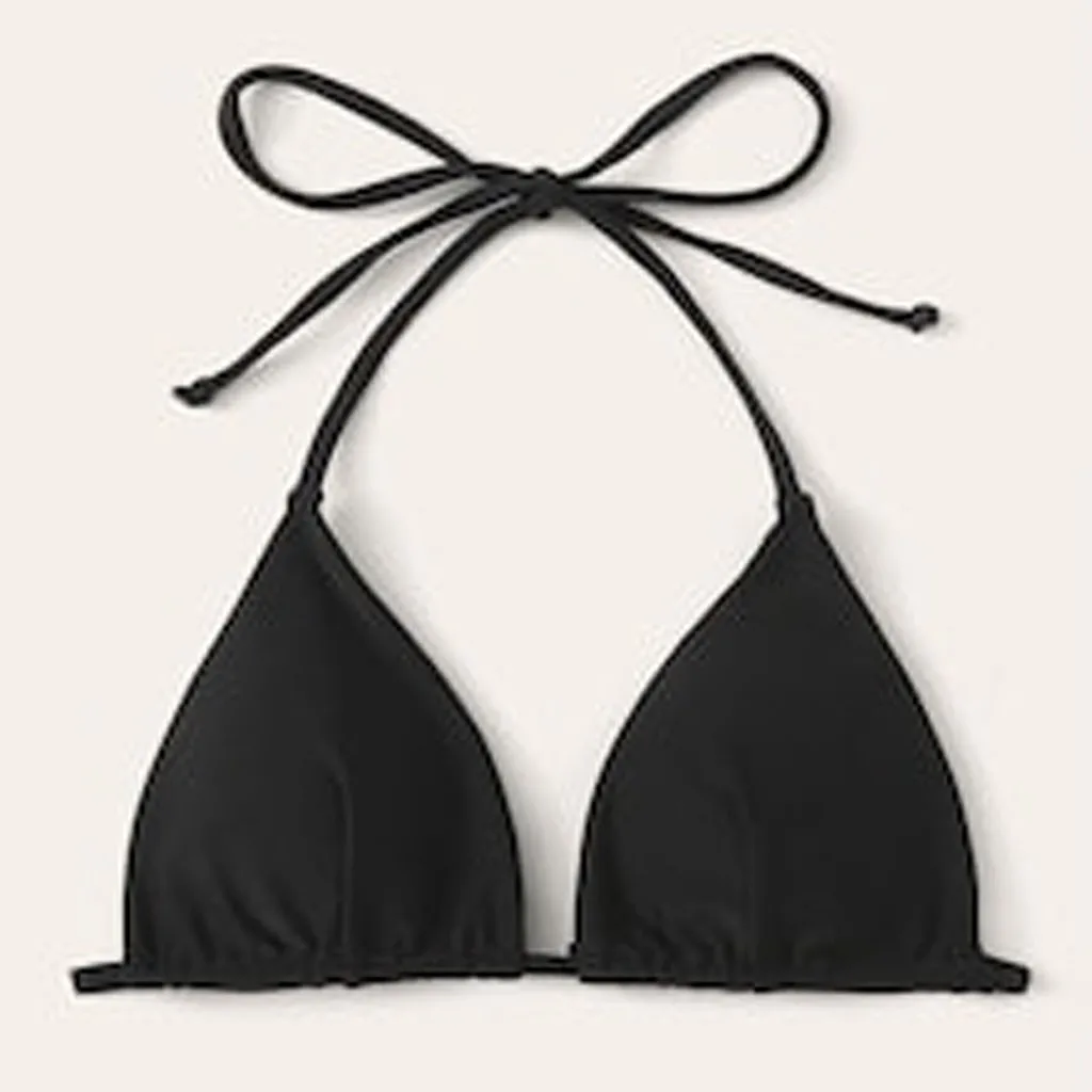 Sexy Triangle Ladies Bikini Swimsuit Top Solid Colour Fashion Tie Hanging Neck Swimwear Top Summer Beach Casual Bikini Swimsuit