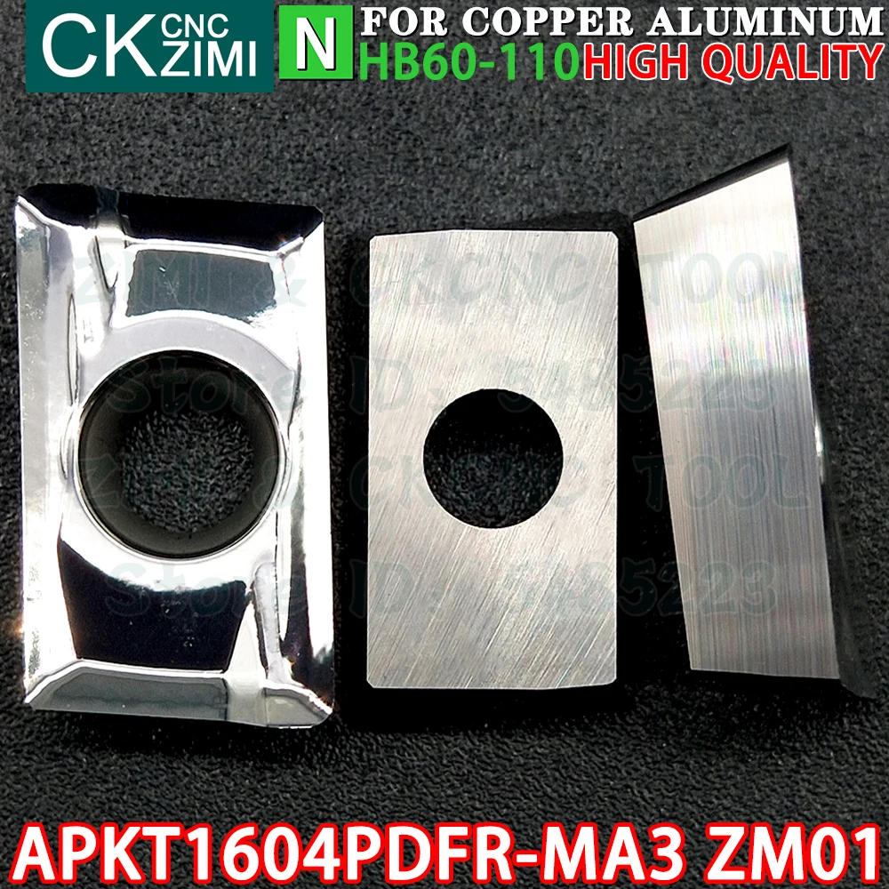 APKT1604PDFR-MA3 ZM01 APKT 1604 PDFR إدراجات كربيد أدوات إدراج طحن الألومنيوم مخرطة معدنية باستخدام الحاسب الآلي أدوات قطع الطحن القابلة للفهرسة إدراجات طحن الوجه APKT1604 APKT 1604PDFR