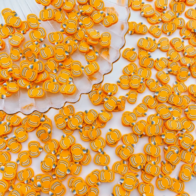 50g/Lot Hot Selling New Halloween Polymer Clay Sprinkle, Pumpkin Slice for Crafts Making, Phone Deco, DIY Scrapbooking