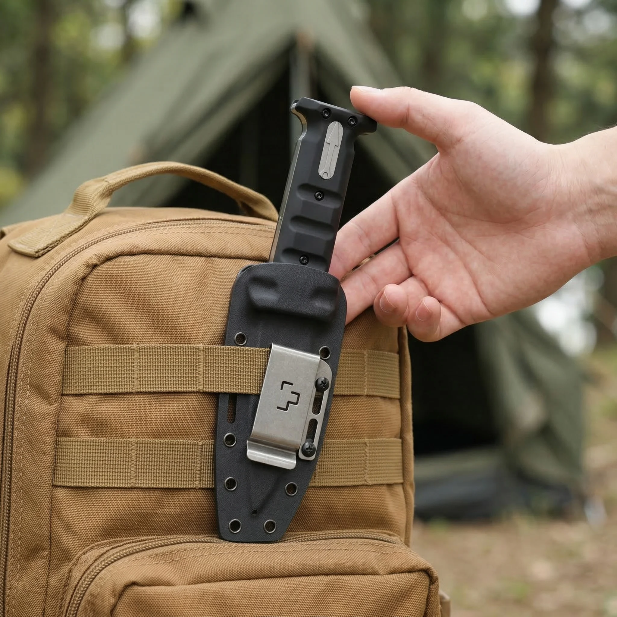 Bock - Multi-functional Outdoor Trekking Knife, D2 steel, Jungle Clearance Knife, Camping and Mountaineering Outdoor Knife
