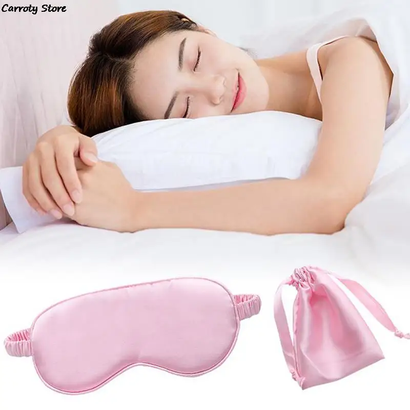 Ombretto a doppia faccia ombretto per dormire maschera per gli occhi 100% pura seta copertura benda sull'occhio benda ombretto salute sonno scudo ombretto