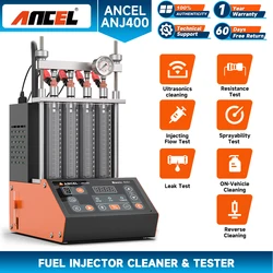 ANCEL ANJ400 GDI Car Fuel Injector Cleaner Tester 4 Cylinders EFI FEI Petrol Injection Nozzles Ultrasonic Cleaning Testing Tool