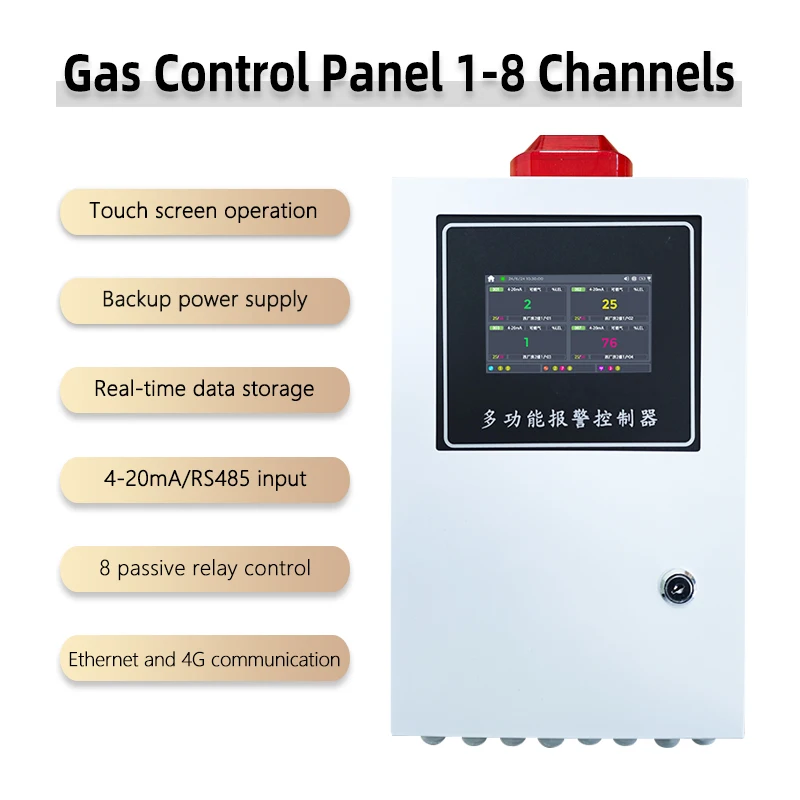 Multifunctionele industriële gasalarmcontroller LCD-scherm Touchscreen gasdetector bedieningspaneel