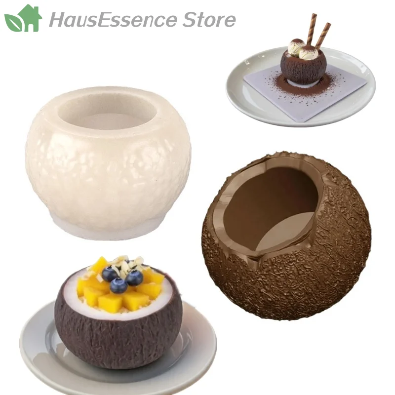 ※3D Simulation Coconut Silicone Mold DIY Mousse Cake Dessert Chocolate Baking Mould Aromatherapy Candle Gypsum Mould Soap