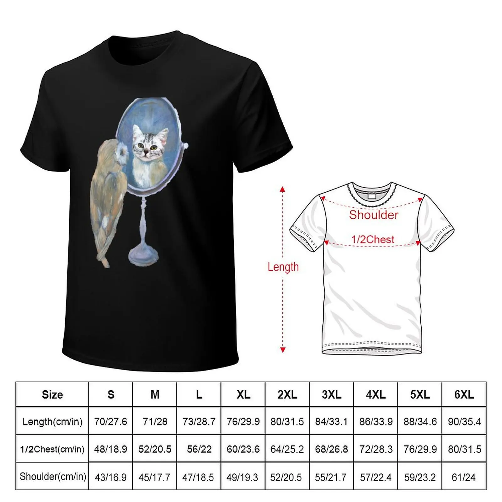 owl and cat T-Shirt essential t shirt plain korean fashion tops t shirt for men