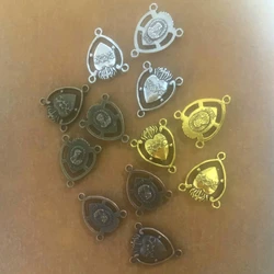 12pcs 20*16mm Unit 4 Colors To Pick Religious Portrait Heart Shaped Connector Design Jewelry Making Supplies
