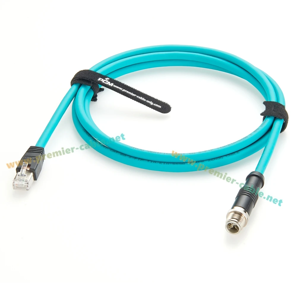 Rj45 cat6a ethernet para m12 8pin x código cabo ip67 alta flex gige visão cabo de câmera industrial para cognex keyence basler sensor