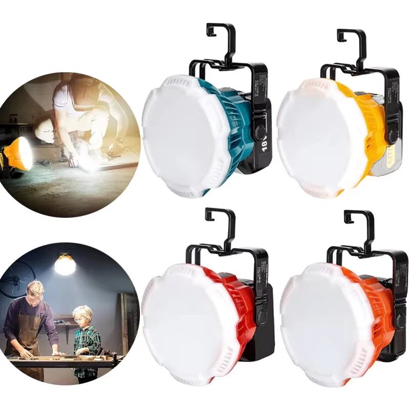 

24W LED Work Light For Makita/Dewalt/Milwaukee/Bosch/Black Decker/Craftsman 18V Battery Outdoor Light Work Lamp 2400LM Portable