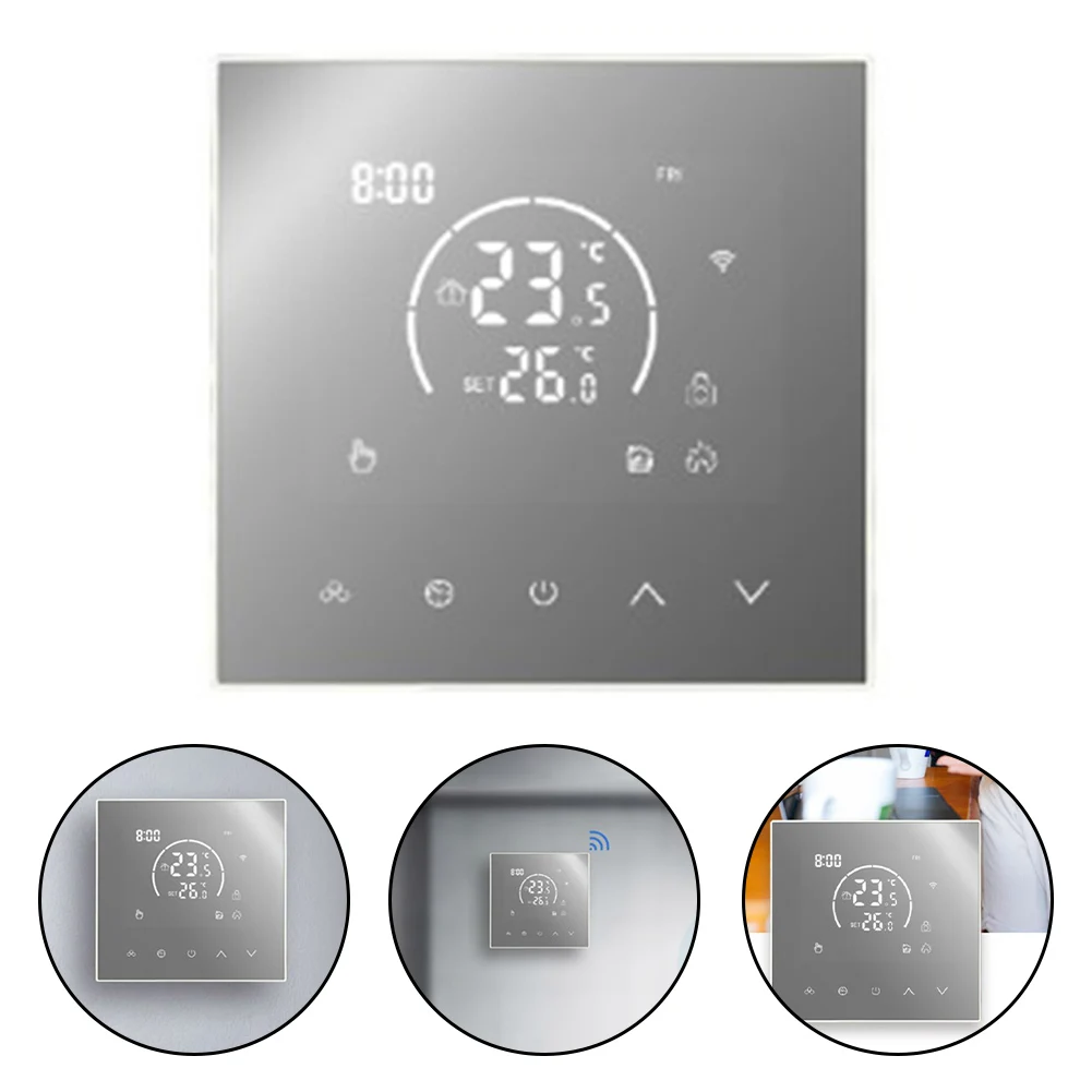 1pc Thermostat Panel For Tuya Smart Electric Floor Heating Wall-mounted Boiler Thermostat Panel Featuring A Child Lock