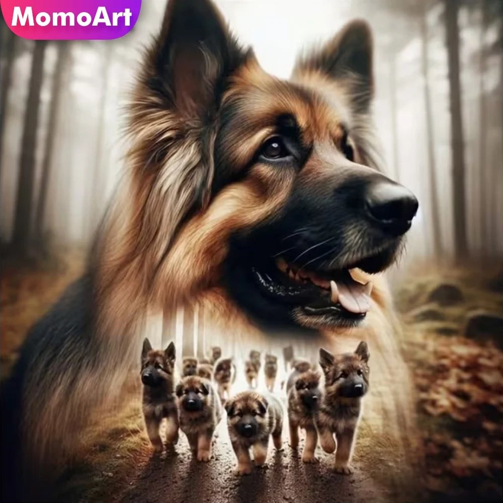 Momoart DIY Diamant-Mosaik Hunde-Tierbild Strass-Diamantmalerei Acryl-Bastelsets Kunst Handgemachtes Hobby