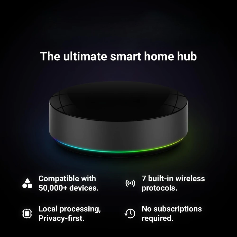 

Smart Hub for Home Automation Z-Wave Zigbee Wi-Fi BLE Infrared Matter Thread Works with Siri Alexa Google Home