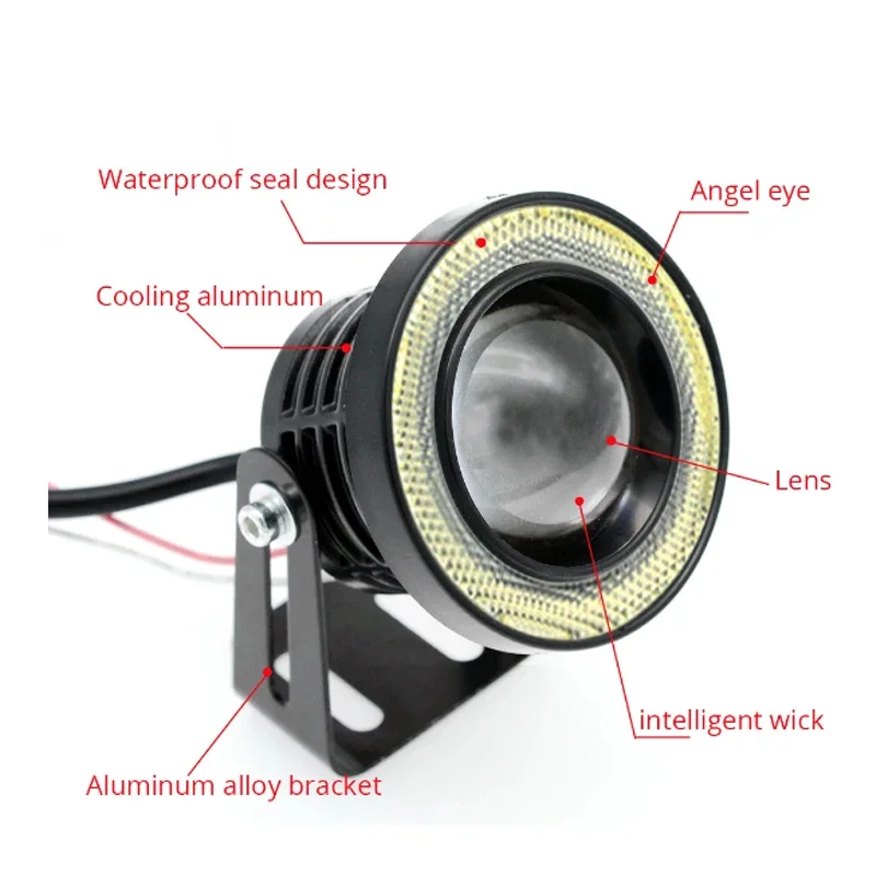 Car LED 12V Headlight Angel Eyes Signal Lamp Fog Lights 6000K 12V Car accessories Fog Lamps Daytime Running Day Light Headligh