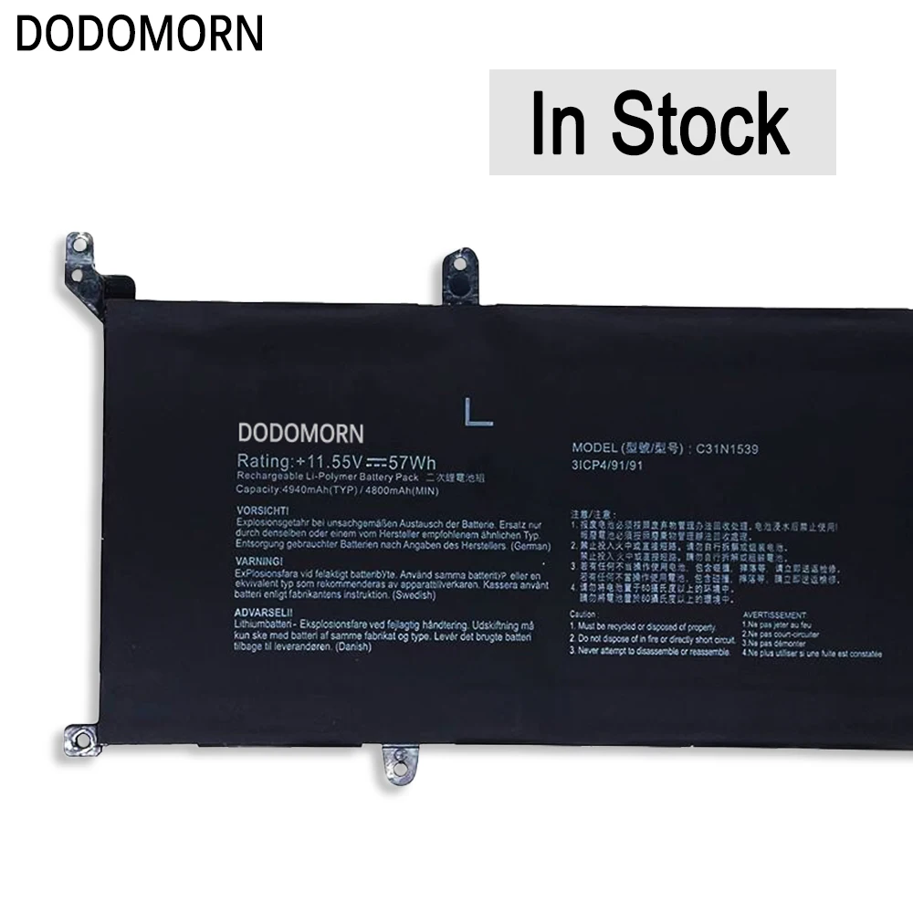 DODOMORN-Batería de ordenador portátil C31N1539 C31PN9H para Asus ZenBook, UX305U, UX305UA, UX305UAB, UX306, UX306U, UX306UA, serie 57Wh