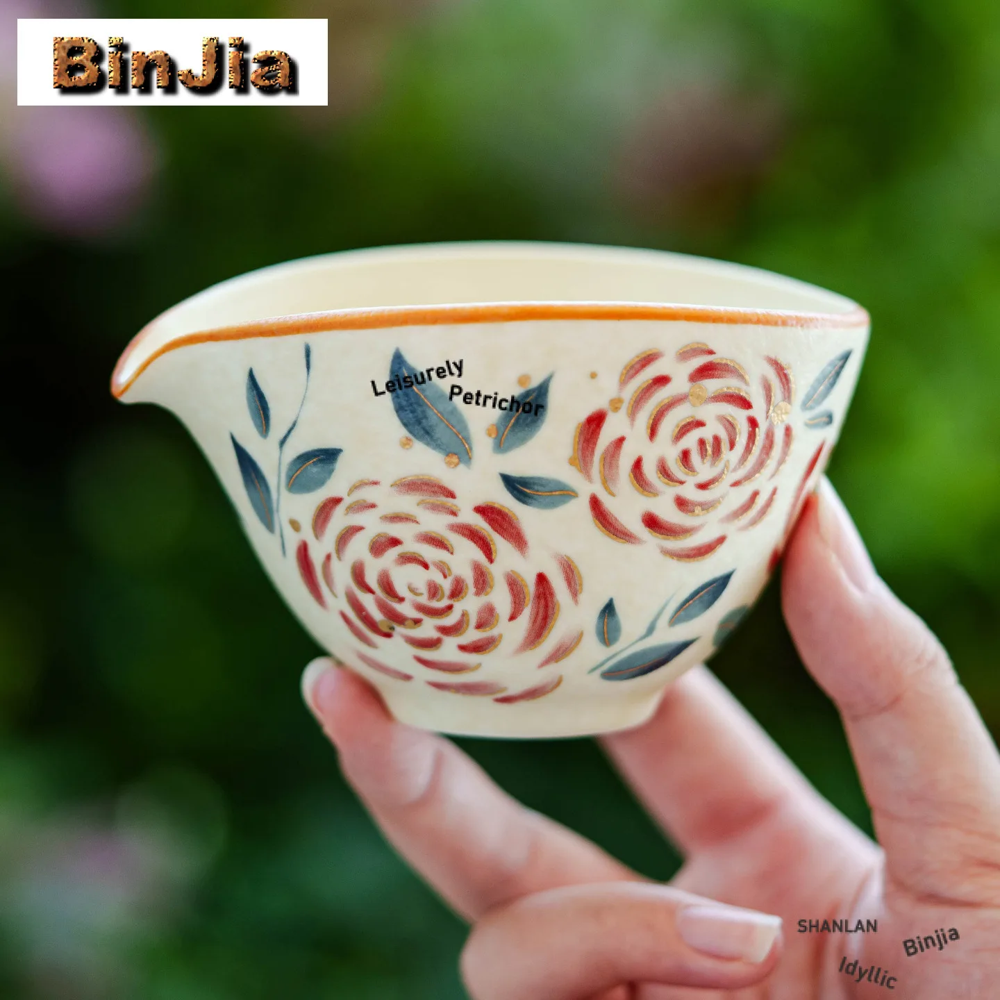 

150ml Hand Painted Rose Tea Pitcher Tea Divider Cha Hai Dispenser Justice Cup Kung Fu Tea Fair Mug Cafes Collection Supplies