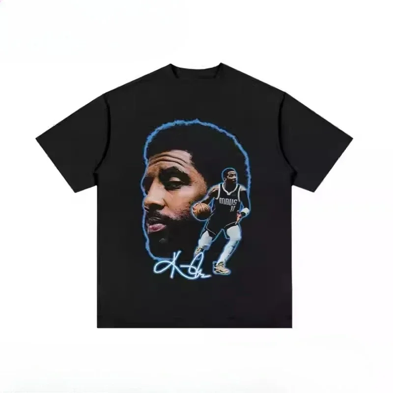 2026 Kyrie Irving Basketball Star Casual Printed American T-shirt Men's and Women's Small Neckline Short Sleeves