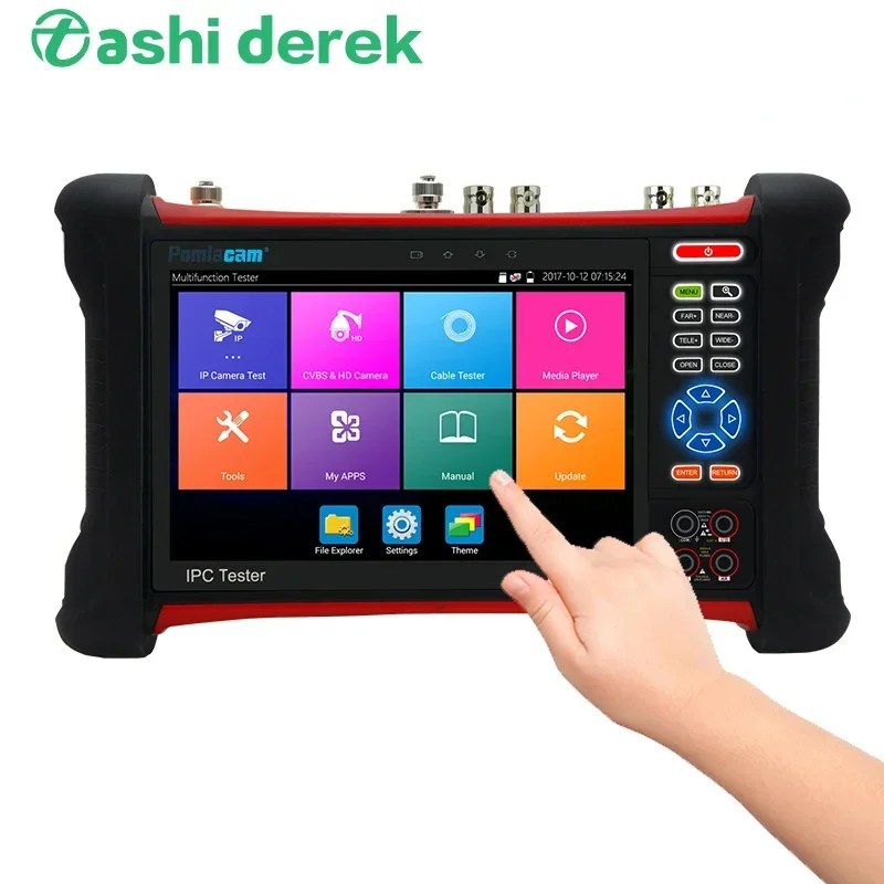 

7inch 4K CCTV Tester All in One AHD TVI CVI IP analog camera testing UTP cable test X7 MOVTADHS Digital Multimeter PTZ control