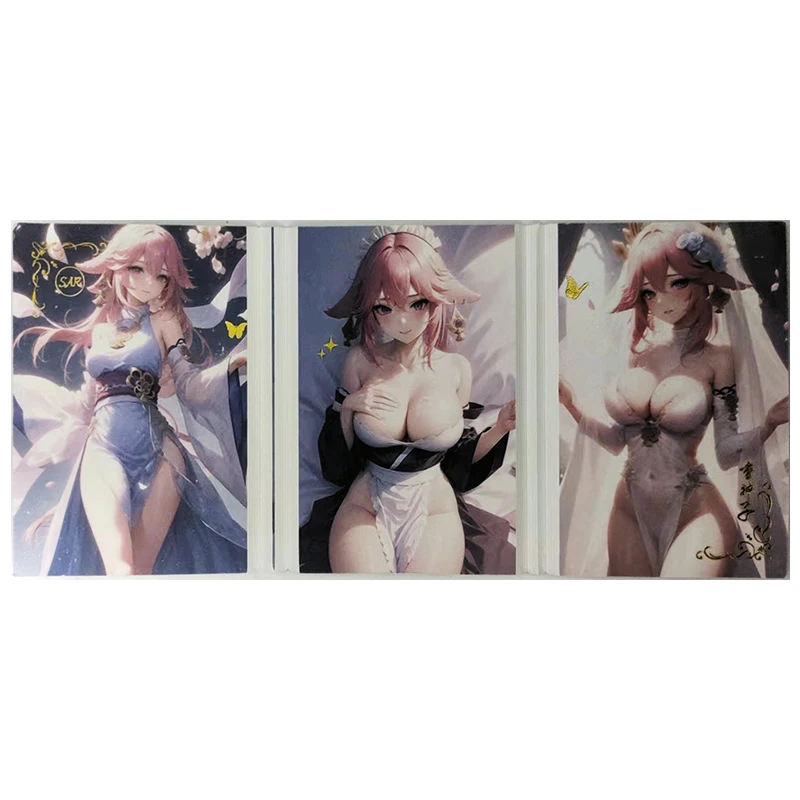 Anime Goddess Story Rare Folding Refractive Flash Cards Furina Tokisaki Kurumi Toys for boys Collectible Cards Birthday Gifts