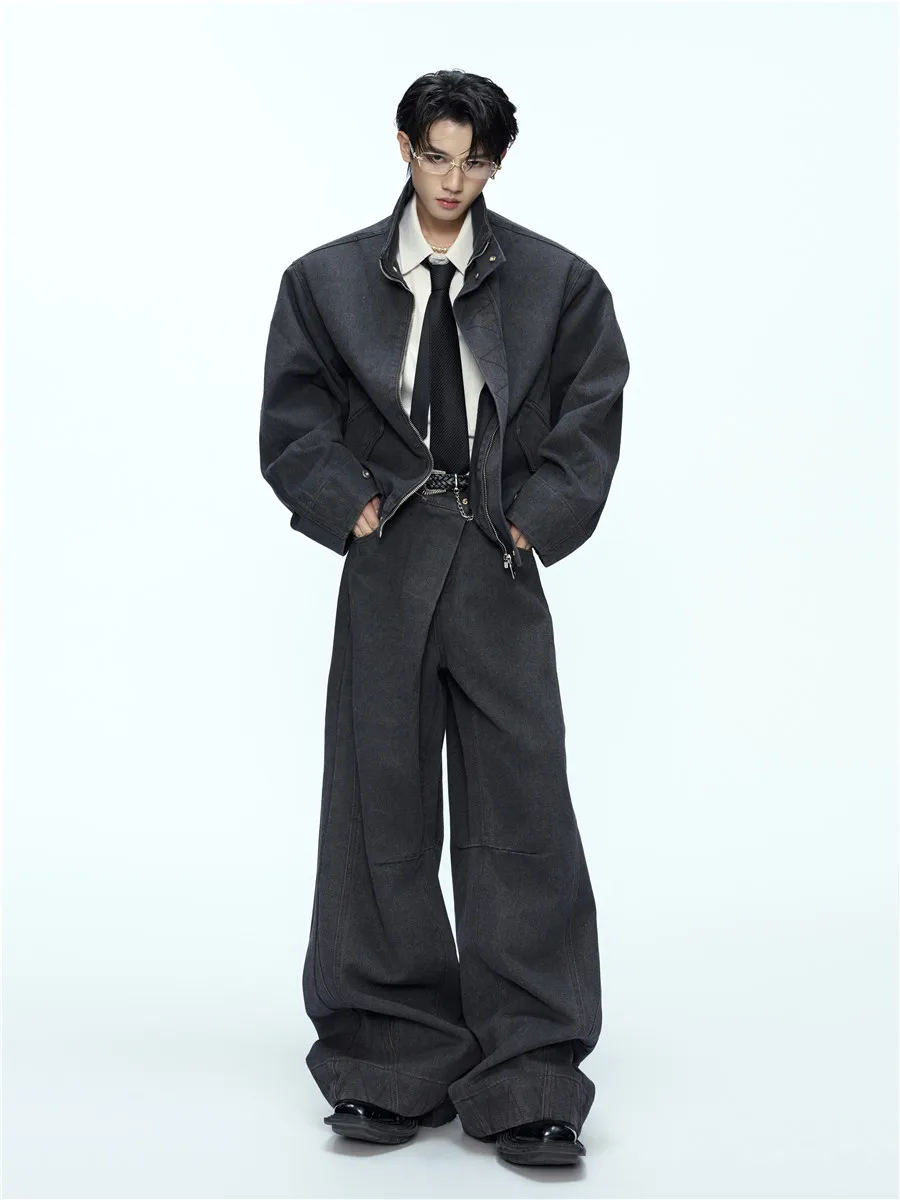 

Retro American Waed Harington Jaet ort Stand Collar Men's Street Sle Versatile Workwear Cotton Faion Urban Outfit