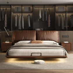 Soft Leather Luxury Double Bed Modern Adults Design Queen Loft Double Bed Bases Frames Camas De Dormitorio Bedroom Furniture