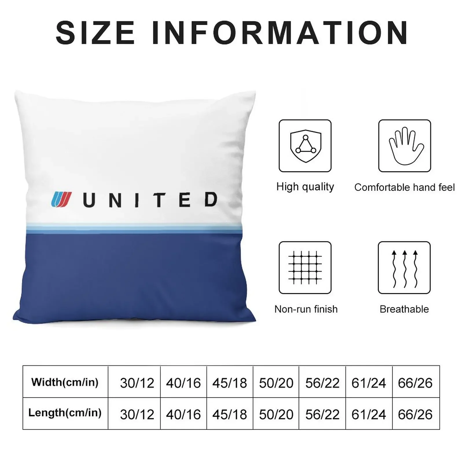 United Airlines Blue Tulip Livery Throw Pillow luxury decor Sofa Cushion Cover pillow