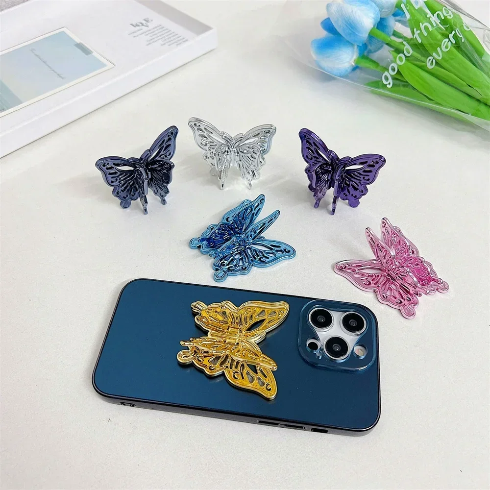 

Luxury Mobile Phone Holder Butterfly Stand Universal Foldable for iPhone Samsung Xiaomi Huawei Phone Back Mount Bracket