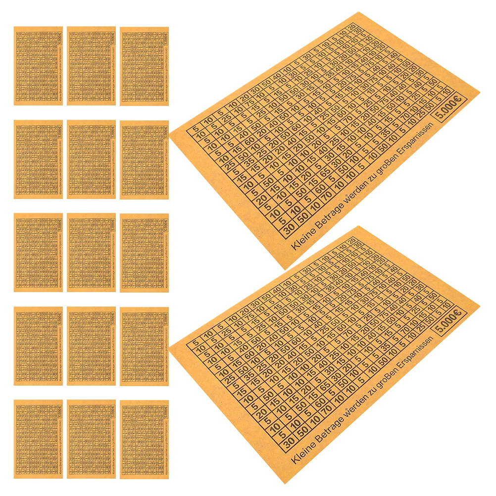 

5000 Euro Challenge Savings Tracker Stickers Diy Money Box Sticker Number Labels For Savings Bank Budget Binder Labels