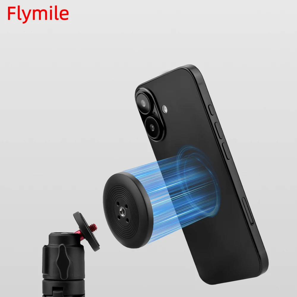 Flymile Magnetic Tripod Mount Adapter for IPhone 14 13 Pro/Galaxy/HUAWEI Magsafe Magnet Phone Holder Photographic Accessorise