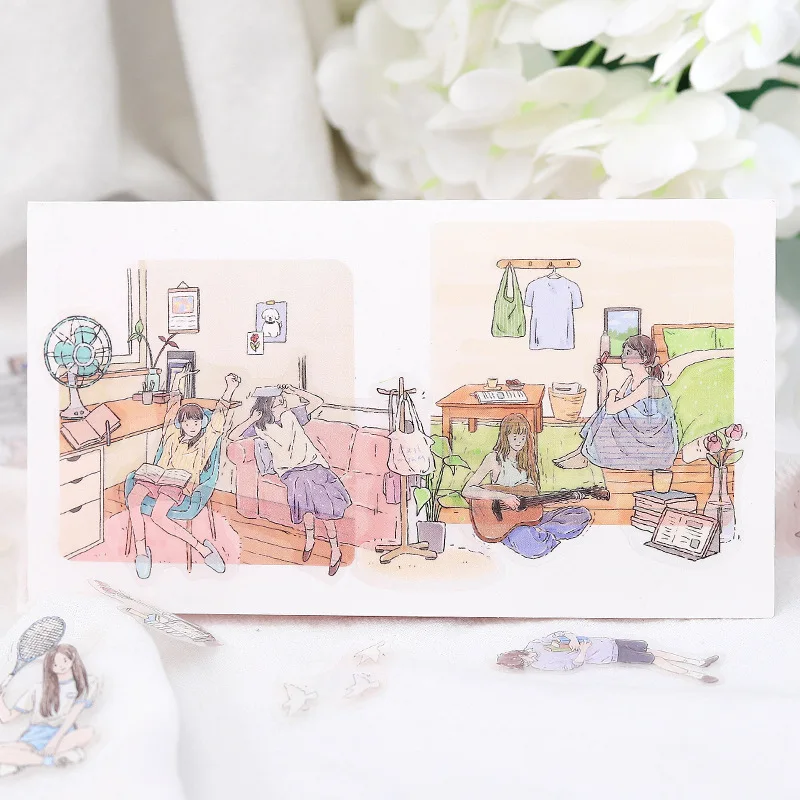 40pcs Kawaii Stationery Stickers Romantic Note Junk Journal Diary Planner Decorative Mobile Sticker