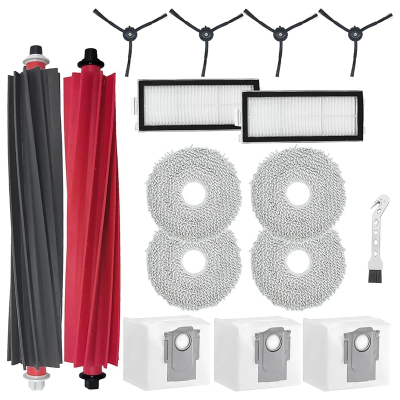 

ABFA-For Roborock Qrevomaster Vacuum Cleaner Replacement Parts Main Side Brushes HEPA Filters Mop Pads Dust Bags
