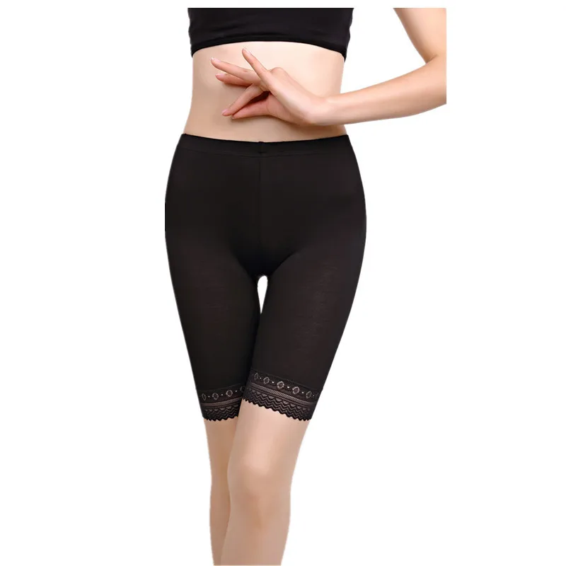 Plus Size Safety Shorts Pants Summer Sexy Lace High Waist Elastic Underskirt Anti Chafing Boxers For Women Modal Safety Shorts